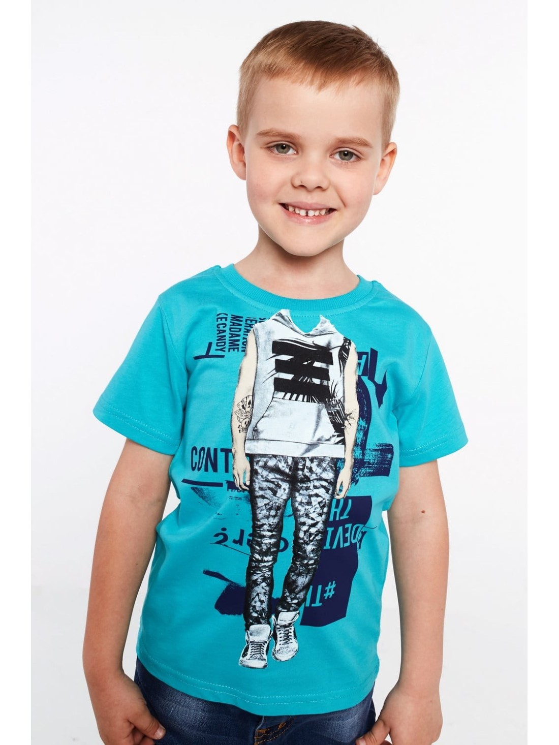 Jungen-T-Shirt mit Minzdruck NDZ4462 – Online-Shop – Boutique